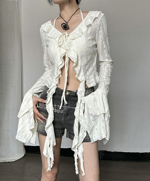 即購可　Eyeellike 完売フェアリーグランジダメージ　Tシャツ セール】【5色展開】グランジフェアリー トップス / Grunge