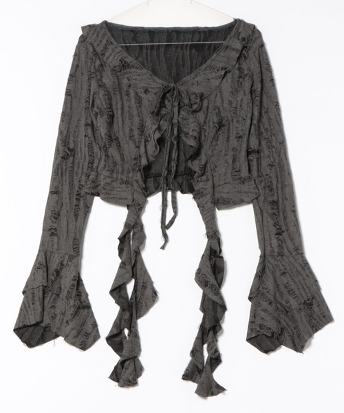 DIAVEL(ディアベル)の「【5色展開】グランジフェアリー トップス / Grunge Fairy Tops(Tシャツ/カットソー・レディース・ブラック/ホワイト/ブラウン/ダークグレー/モカ・M)」の9枚目の写真