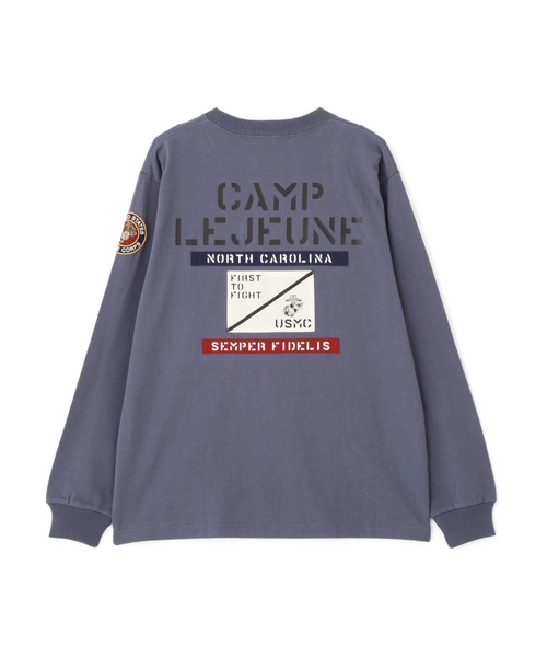 AVIREX(アヴィレックス)の「CAMP LEJEUNE PATCHED L/S T-SHIRT / キャンプレジューン パッチ 長袖Tシャツ / AVIREX / アヴィレックス(Tシャツ/カットソー・メンズ・ブルーグレー/オリーブ/ブラック/ホワイト・X-LARGE/XX-LARGE/MEDIUM/LARGE)」の4枚目の写真