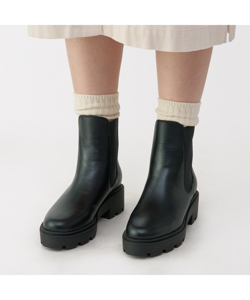 無印良品(ムジルシリョウヒン)の「婦人 レザーチェルシーブーツ(ブーツ・レディース・ブラック・L/M)」の2枚目の写真