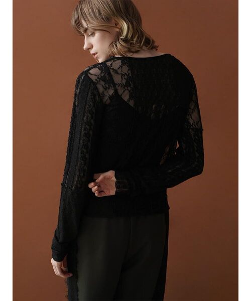 :ETHROF(イーサオブ)の「PATCHWORK LACE TOPS(Tシャツ/カットソー・レディース・オフホワイト/ブラック・FREE)」の11枚目の写真