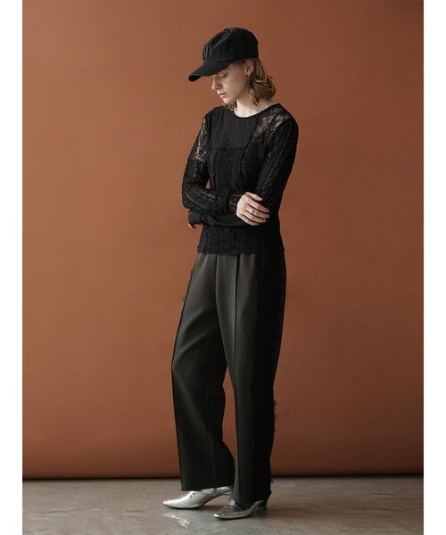 :ETHROF(イーサオブ)の「PATCHWORK LACE TOPS(Tシャツ/カットソー・レディース・オフホワイト/ブラック・FREE)」の13枚目の写真