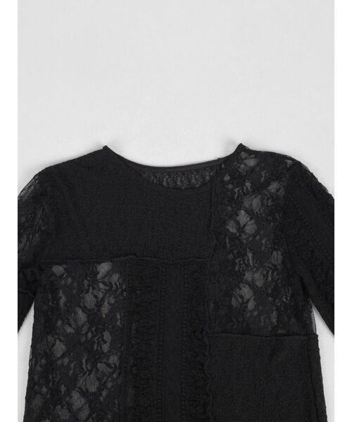 :ETHROF(イーサオブ)の「PATCHWORK LACE TOPS(Tシャツ/カットソー・レディース・オフホワイト/ブラック・FREE)」の19枚目の写真