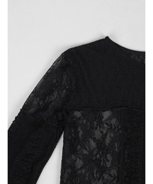 :ETHROF(イーサオブ)の「PATCHWORK LACE TOPS(Tシャツ/カットソー・レディース・オフホワイト/ブラック・FREE)」の21枚目の写真