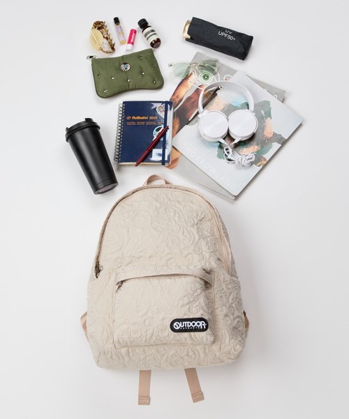 CONTROL FREAK / CTFK(コントロールフリーク)の「CONTROL FREAK(コントロールフリーク)【OUTDOOR PRODUCTS×CONTROL FREAK】ペイズリーキルトバッグパック(バックパック/リュック・レディース・ブラック/カーキ/ベージュ・FREE)」の4枚目の写真