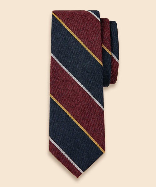 BROOKS BROTHERS(ブルックスブラザーズ)の「ウールブレンド メランジ ワイドストライプタイ(ネクタイ・メンズ・イエロー/グリーン/バーガンディー・ONE SIZE)」の3枚目の写真