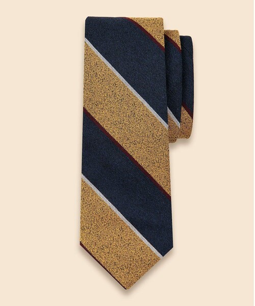 BROOKS BROTHERS(ブルックスブラザーズ)の「ウールブレンド メランジ ワイドストライプタイ(ネクタイ・メンズ・イエロー/グリーン/バーガンディー・ONE SIZE)」の1枚目の写真