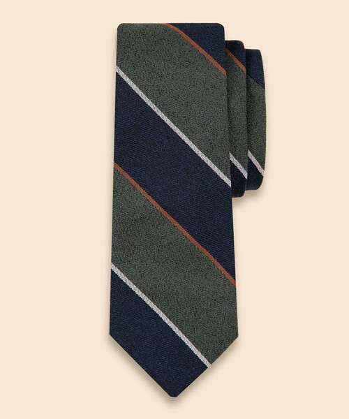 BROOKS BROTHERS(ブルックスブラザーズ)の「ウールブレンド メランジ ワイドストライプタイ(ネクタイ・メンズ・イエロー/グリーン/バーガンディー・ONE SIZE)」の2枚目の写真