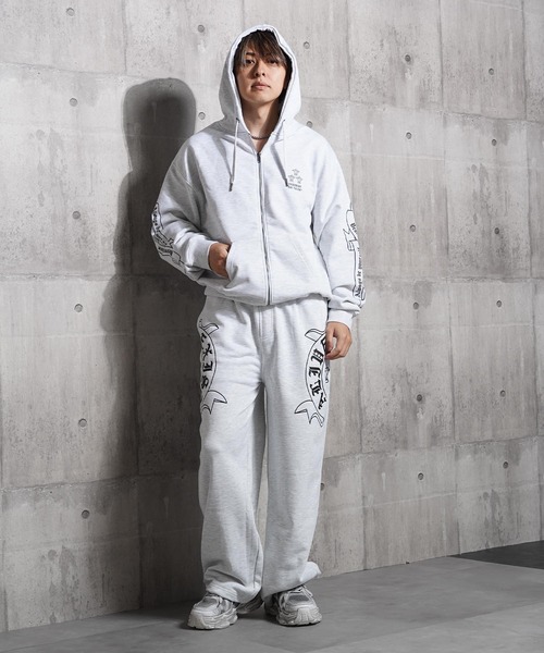 セール】【セットアップ 対応】CVC裏毛 ロゴ スウェット パンツ / CVC