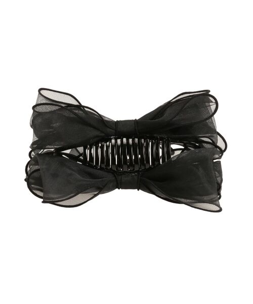 EATME（イートミー）の「BIGシアーリボンヘアクリップ（バレッタ/ヘアクリップ・レディース・ブラック/オフホワイト・FREE）」の5枚目の写真