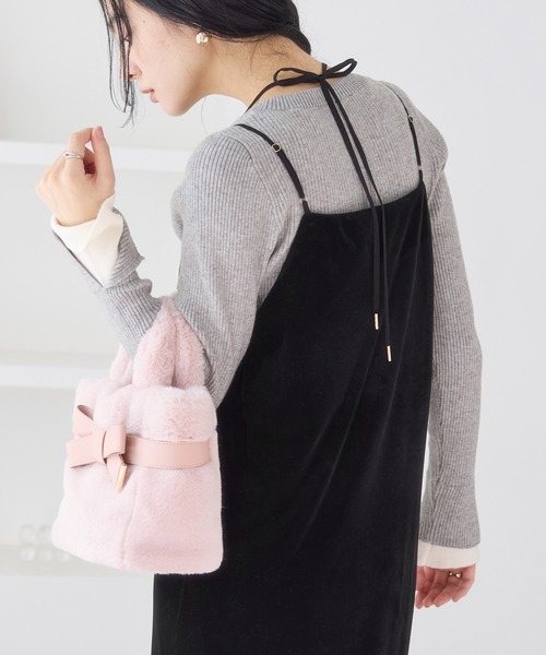 VIS（ビス）の「刺繍アソートベロアキャミワンピース/2WAY（ワンピース・レディース・ブラック/ブラック系その他/ダークブラウン・FREE）」の9枚目の写真