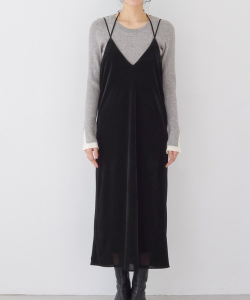 VIS（ビス）の「刺繍アソートベロアキャミワンピース/2WAY（ワンピース・レディース・ブラック/ブラック系その他/ダークブラウン・FREE）」の14枚目の写真