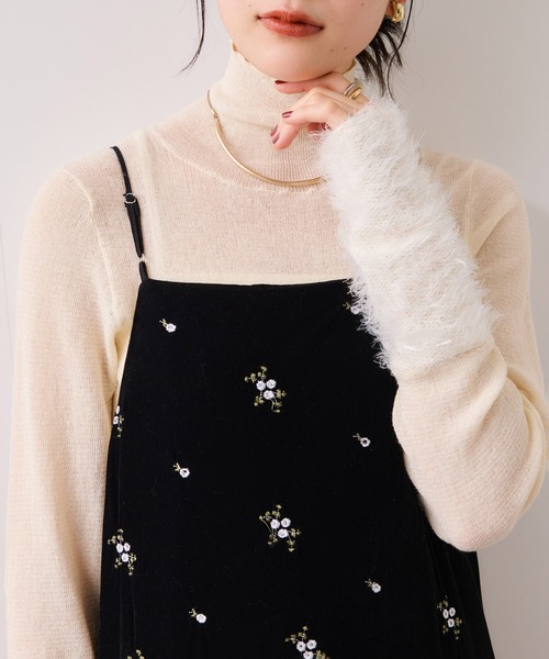 刺繍アソートベロアキャミワンピース/2WAY（ワンピース）｜VIS（ビス