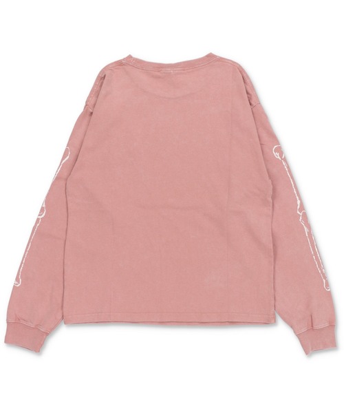 短丈ロングスリーブTシャツ/ボーン/骨プリント/ロンT/ショート丈（T