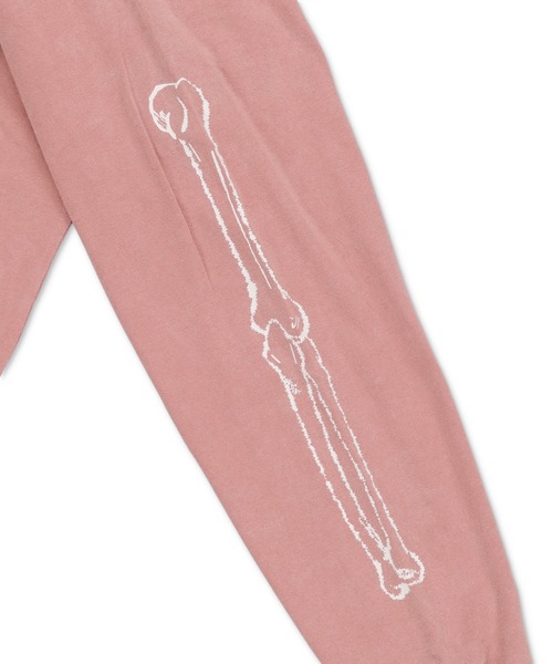 短丈ロングスリーブTシャツ/ボーン/骨プリント/ロンT/ショート丈（T