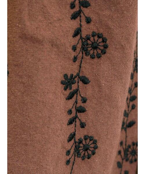Samansa Mos2(サマンサ モスモス)の「【M/Lサイズ】花刺繍パンツ(その他パンツ・レディース・ベージュ/チャコールグレー/ブラウン・L/M)」の7枚目の写真
