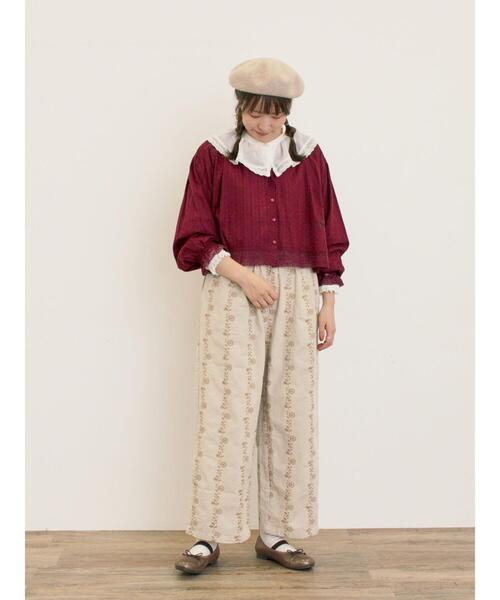 Samansa Mos2(サマンサ モスモス)の「【M/Lサイズ】花刺繍パンツ(その他パンツ・レディース・ベージュ/チャコールグレー/ブラウン・L/M)」の19枚目の写真