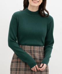 リブハイネックニット