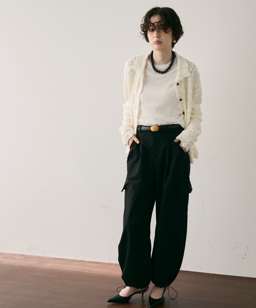 Trish(トリッシュ)の「ミリタリーコクーンパンツ(チノパンツ・レディース・ブラック/アイボリー・MEDIUM)」の21枚目の写真