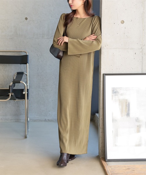 LOKITHO】新品未使用品 圧倒的高級感 フレアスリーブ ロングワンピース