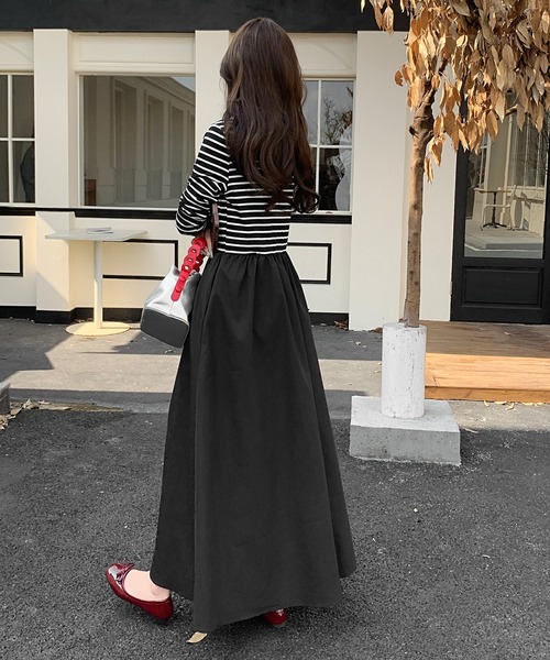 by LEGNA(バイレグナ)の「撥水加工ロングスリーブドッキングワンピース(ワンピース・レディース・ブラック×ホワイト/ダークブラウン/ベージュ/ブラック/ホワイト・MEDIUM/LARGE)」の10枚目の写真