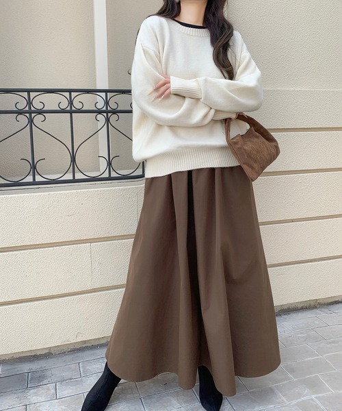 by LEGNA(バイレグナ)の「撥水加工ロングスリーブドッキングワンピース(ワンピース・レディース・ブラック×ホワイト/ダークブラウン/ベージュ/ブラック/ホワイト・MEDIUM/LARGE)」の15枚目の写真