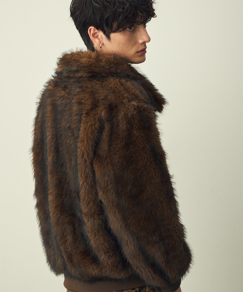 Shoowtime(ショウタイム)の「Double-zip faux fur blouson / ダブルジップエコファーブルゾン(ブルゾン・メンズ・ブラウン系/グレー系・MEDIUM/LARGE/X-LARGE)」の20枚目の写真