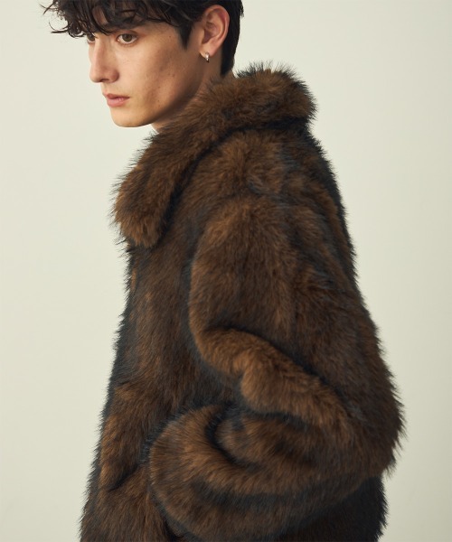Shoowtime(ショウタイム)の「Double-zip faux fur blouson / ダブルジップエコファーブルゾン(ブルゾン・メンズ・ブラウン系/グレー系・MEDIUM/LARGE/X-LARGE)」の19枚目の写真