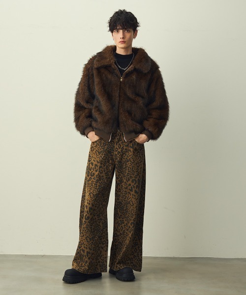 Shoowtime(ショウタイム)の「Double-zip faux fur blouson / ダブルジップエコファーブルゾン(ブルゾン・メンズ・ブラウン系/グレー系・MEDIUM/LARGE/X-LARGE)」の17枚目の写真