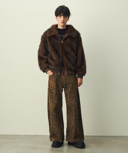 Shoowtime(ショウタイム)の「Double-zip faux fur blouson / ダブルジップエコファーブルゾン(ブルゾン・メンズ・ブラウン系/グレー系・MEDIUM/LARGE/X-LARGE)」の21枚目の写真