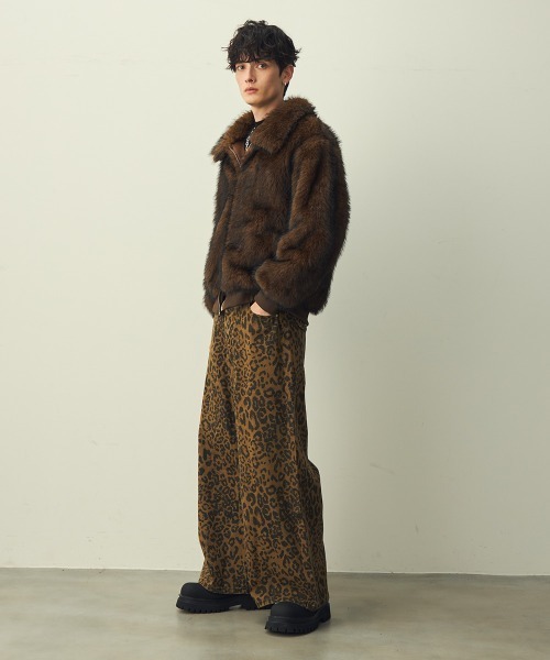 セール】Double-zip faux fur blouson / ダブルジップエコファー