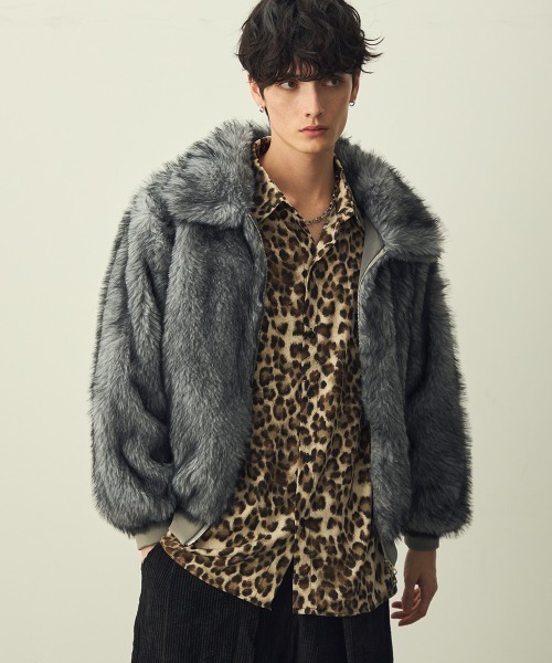 ジャケット・アウター Jean Paul GAULTIER ZIP UP FUR BLOUSON Vtg Jean Paul Gaultier Jeans' Flag Print Faux Fur Jacket S