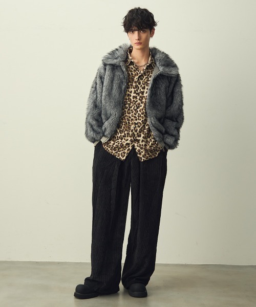 ダブルジップファーブルゾン Double-zip faux fur blouson / ダブルジップエコファーブルゾン