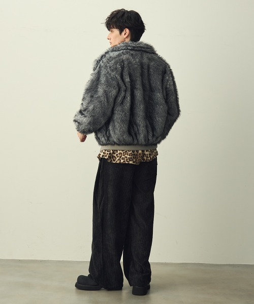 セール】Double-zip faux fur blouson / ダブルジップエコファー