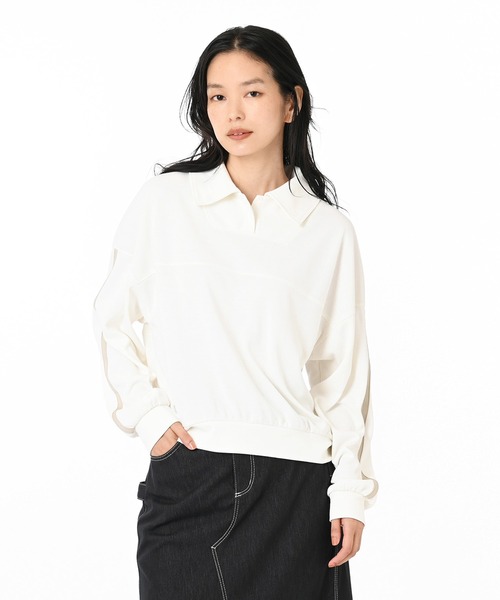 NEW BALANCE(ニューバランス)の「スキッパープルオーバー(その他トップス・レディース・ダークグレー/オフホワイト・MEDIUM/LARGE/SMALL)」の1枚目の写真