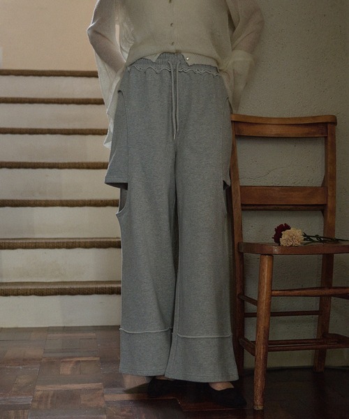 cut out design sweatshirt pants / カットアウトデザインスウェット
