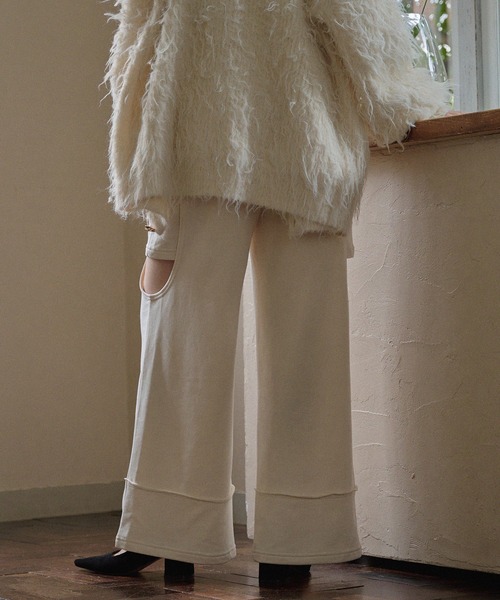 cut out design sweatshirt pants / カットアウトデザインスウェット