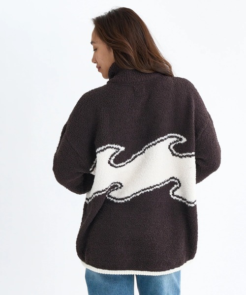BILLABONG（ビラボン）の「BILLABONG レディース WAVE JQ MOKOMOKO HAL セーター 【2025年秋冬モデル】 @autumn/ビラボンウェーブロゴハーフジップニット（ニット/セーター・レディース・ブラック/アイボリー/ホワイト系その他・MEDIUM）」の14枚目の写真