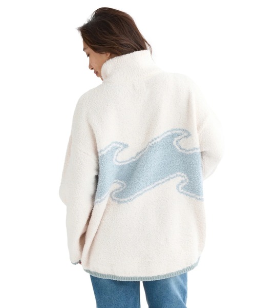 BILLABONG（ビラボン）の「BILLABONG レディース WAVE JQ MOKOMOKO HAL セーター 【2025年秋冬モデル】 @autumn/ビラボンウェーブロゴハーフジップニット（ニット/セーター・レディース・ブラック/アイボリー/ホワイト系その他・MEDIUM）」の4枚目の写真