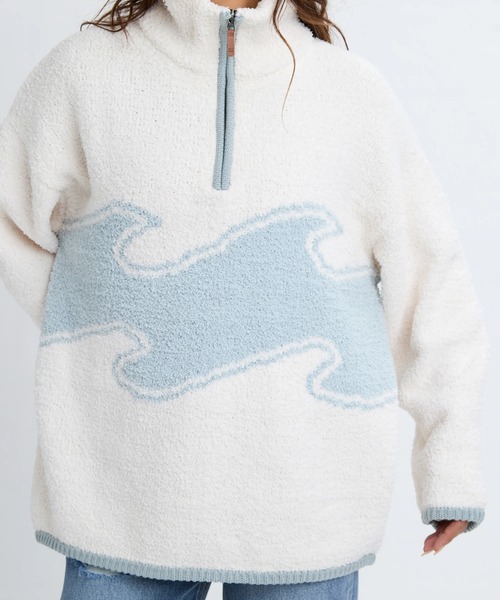 BILLABONG（ビラボン）の「BILLABONG レディース WAVE JQ MOKOMOKO HAL セーター 【2025年秋冬モデル】 @autumn/ビラボンウェーブロゴハーフジップニット（ニット/セーター・レディース・ブラック/アイボリー/ホワイト系その他・MEDIUM）」の7枚目の写真
