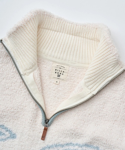 BILLABONG（ビラボン）の「BILLABONG レディース WAVE JQ MOKOMOKO HAL セーター 【2025年秋冬モデル】 @autumn/ビラボンウェーブロゴハーフジップニット（ニット/セーター・レディース・ブラック/アイボリー/ホワイト系その他・MEDIUM）」の10枚目の写真