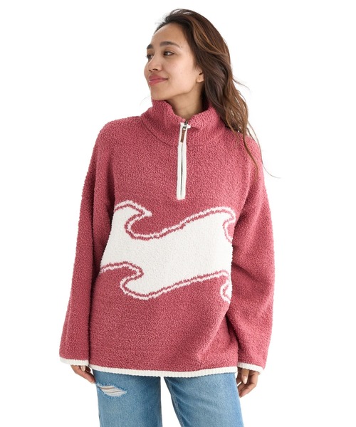 BILLABONG（ビラボン）の「BILLABONG レディース WAVE JQ MOKOMOKO HAL セーター 【2025年秋冬モデル】 @autumn/ビラボンウェーブロゴハーフジップニット（ニット/セーター・レディース・ブラック/アイボリー/ホワイト系その他・MEDIUM）」の11枚目の写真