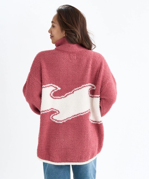 BILLABONG（ビラボン）の「BILLABONG レディース WAVE JQ MOKOMOKO HAL セーター 【2025年秋冬モデル】 @autumn/ビラボンウェーブロゴハーフジップニット（ニット/セーター・レディース・ブラック/アイボリー/ホワイト系その他・MEDIUM）」の12枚目の写真