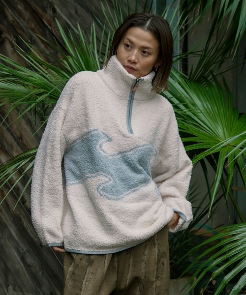 BILLABONG（ビラボン）の「BILLABONG レディース WAVE JQ MOKOMOKO HAL セーター 【2025年秋冬モデル】 @autumn/ビラボンウェーブロゴハーフジップニット（ニット/セーター・レディース・ブラック/アイボリー/ホワイト系その他・MEDIUM）」の19枚目の写真