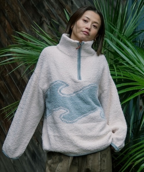 BILLABONG（ビラボン）の「BILLABONG レディース WAVE JQ MOKOMOKO HAL セーター 【2025年秋冬モデル】 @autumn/ビラボンウェーブロゴハーフジップニット（ニット/セーター・レディース・ブラック/アイボリー/ホワイト系その他・MEDIUM）」の20枚目の写真