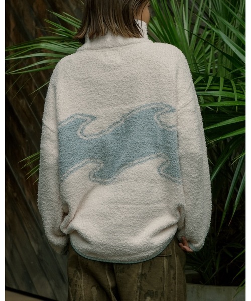 BILLABONG（ビラボン）の「BILLABONG レディース WAVE JQ MOKOMOKO HAL セーター 【2025年秋冬モデル】 @autumn/ビラボンウェーブロゴハーフジップニット（ニット/セーター・レディース・ブラック/アイボリー/ホワイト系その他・MEDIUM）」の21枚目の写真
