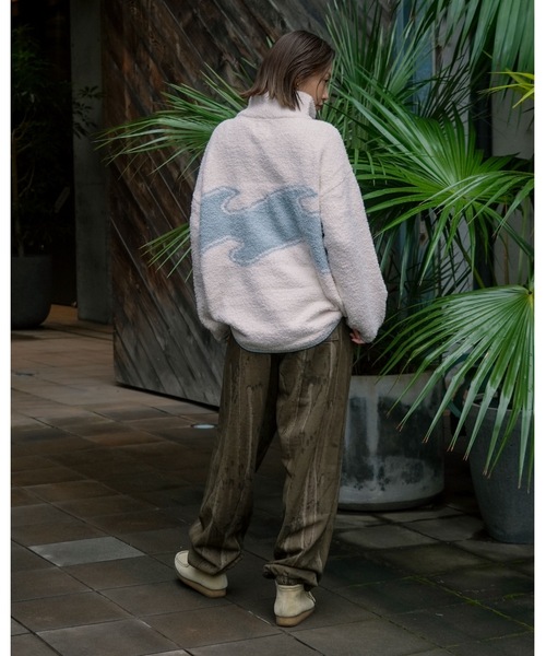 BILLABONG（ビラボン）の「BILLABONG レディース WAVE JQ MOKOMOKO HAL セーター 【2025年秋冬モデル】 @autumn/ビラボンウェーブロゴハーフジップニット（ニット/セーター・レディース・ブラック/アイボリー/ホワイト系その他・MEDIUM）」の18枚目の写真