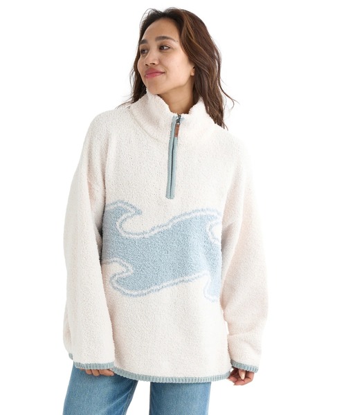 BILLABONG（ビラボン）の「BILLABONG レディース WAVE JQ MOKOMOKO HAL セーター 【2025年秋冬モデル】 @autumn/ビラボンウェーブロゴハーフジップニット（ニット/セーター・レディース・ブラック/アイボリー/ホワイト系その他・MEDIUM）」の22枚目の写真