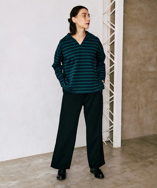 LA MARINE FRANCAISE（マリン フランセーズ）の「リブダンボールイージーパンツ（その他パンツ・レディース・ブラック/グレー/グリーン・0/1）」の4枚目の写真