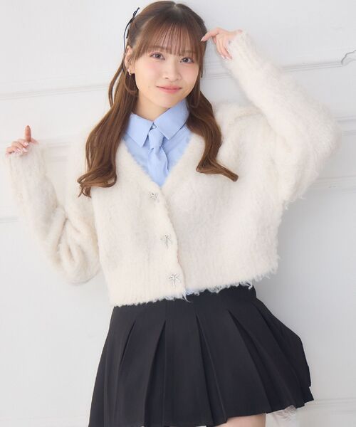 ems excite（エムズエキサイト）の「ネクタイ付レースBL（シャツ/ブラウス・レディース・ライトグレー/ホワイト/ブルー・FREE）」の6枚目の写真